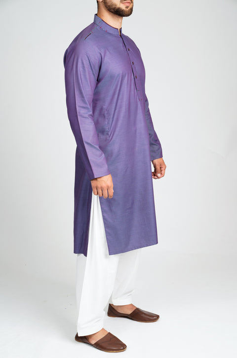 Burooj Men's two tone Purple Kurta/shalwar