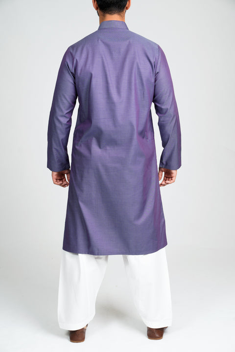Burooj Men's two tone Purple Kurta/shalwar