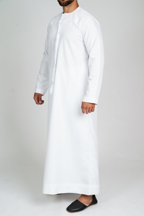 Burooj Emirati Khaleej White Thobe / Jubbah