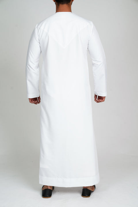 Burooj Emirati Khaleej White Thobe / Jubbah