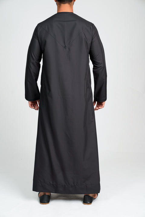 Burooj Men’s Emirati Black Thobe / Jubbah