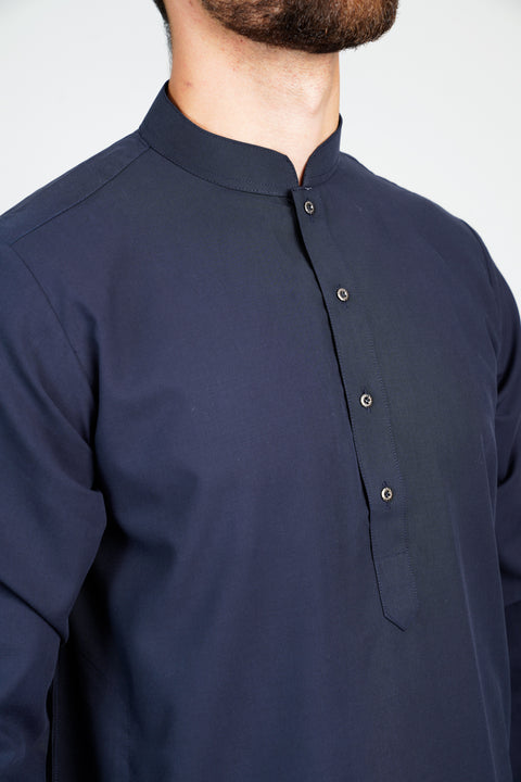 Burooj Man Shalwar Kameez Navy Blue Classic