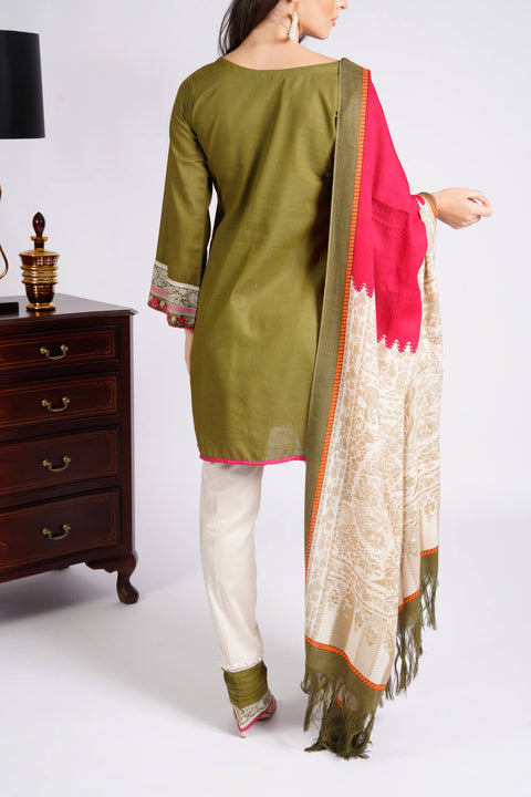 Sana Safinaz Winter Collection beige 3 piece Suit.
