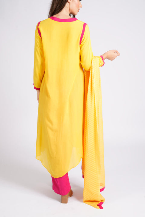 Burooj Winter Collection yellow 3 piece Suit.
