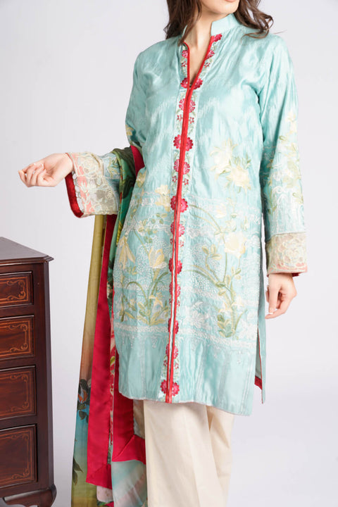 Elan Women blue festive  3pc suit