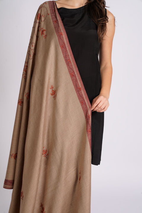 Burooj Women's brown Wool blend Shawl