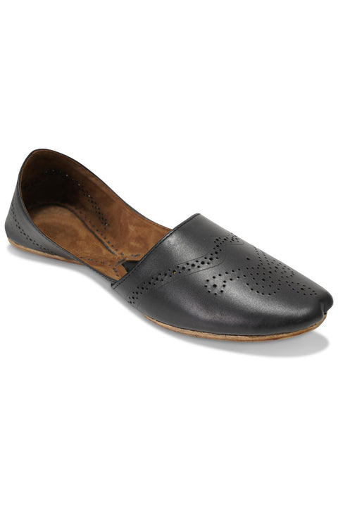 Burooj Men's Black Design Leather Kussah