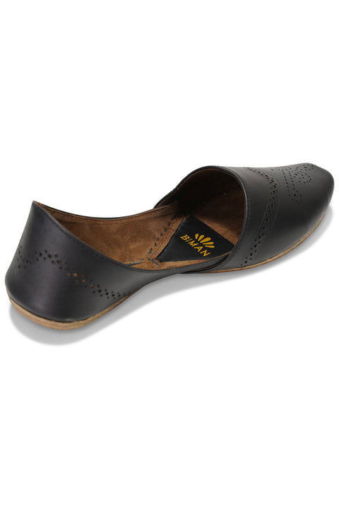 Burooj Men's Black Design Leather Kussah