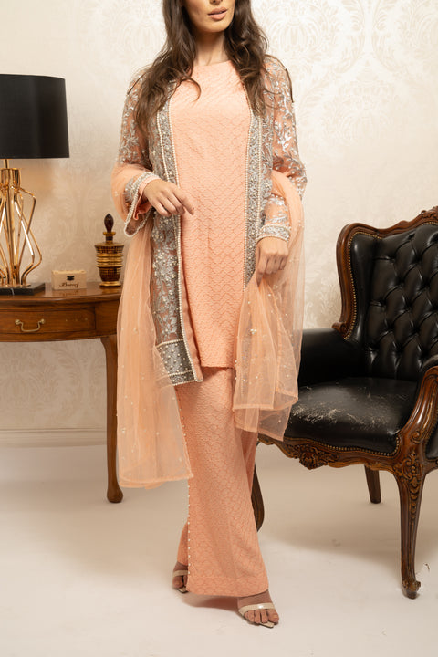 Burooj Ladies Peach Jacket Ladies suit