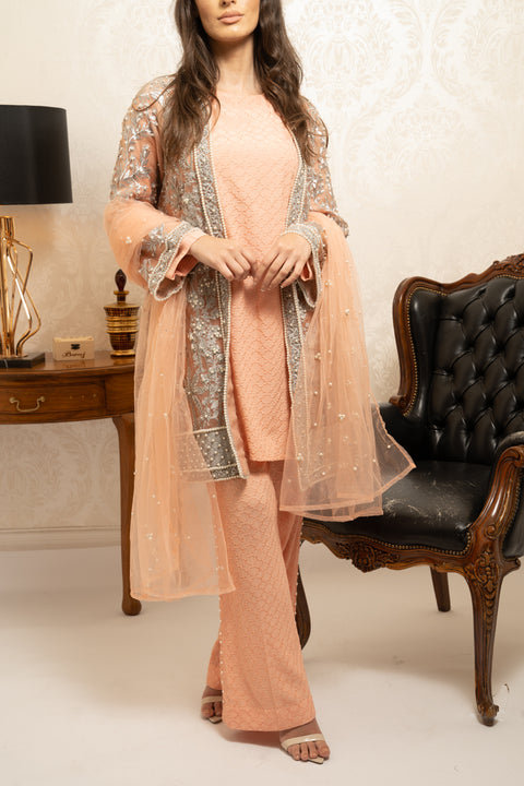 Burooj Ladies Peach Jacket Ladies suit