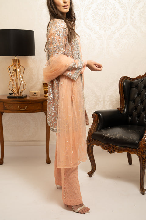 Burooj Ladies Peach Jacket Ladies suit