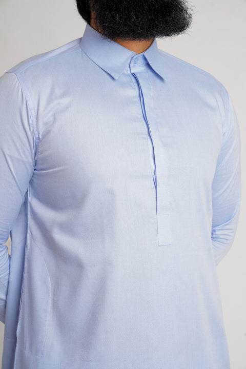Burooj Men's Modern Sky Blue Thobe / Jubbah