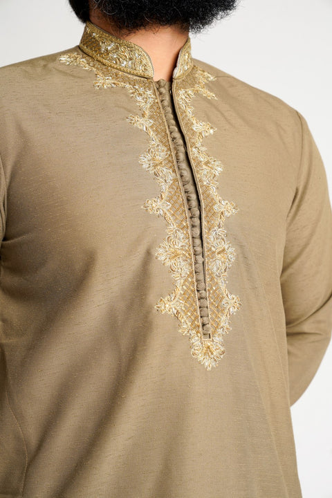 Burooj Men's Formal Khaki Kurta