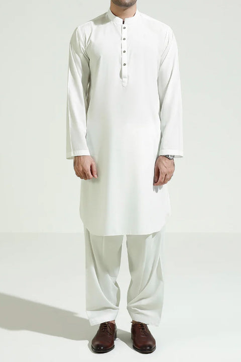 Burooj Man White Wash & Wear Shalwar Kameez Full Suit