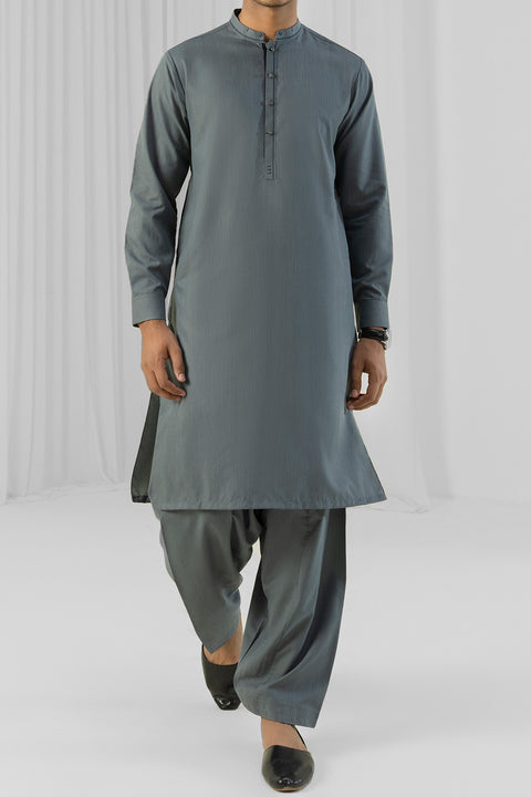 Burooj Man Grey Wash & Wear Shalwar Kameez Regular Fit