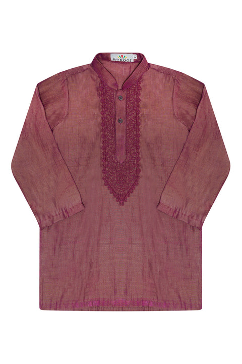 Boys Kids Kurta Trouser Pink Two Tone 2 pc