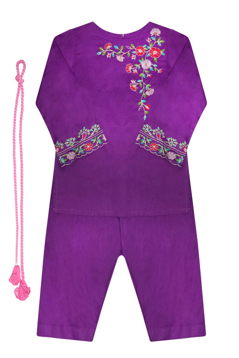 Girls Purple Shalwar Kameez 3pc