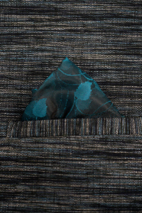 Burooj Men's Blue khaddar Stripe Waistcoat