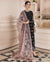 Burooj Ladies Black Embroidered Crinkle Chiffon Gown