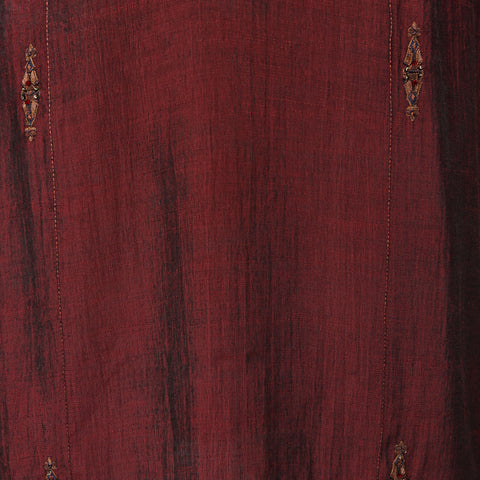 Burooj Mens Kurta Maroon Mughal Slim Fit