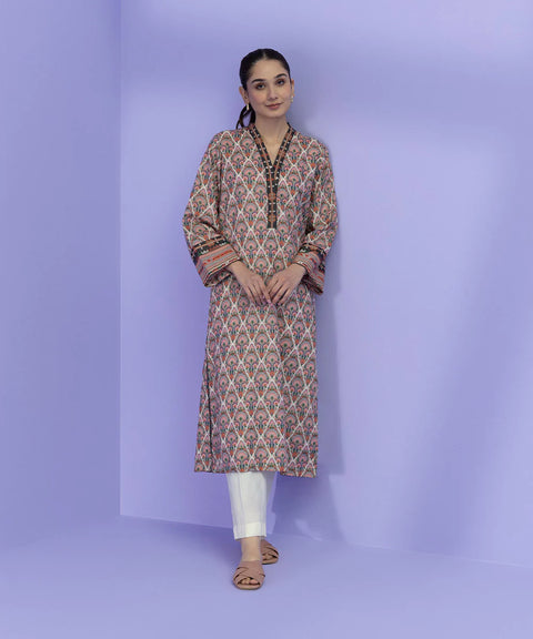 Sapphire Printed Zari Lawn Shirt 23v2-1