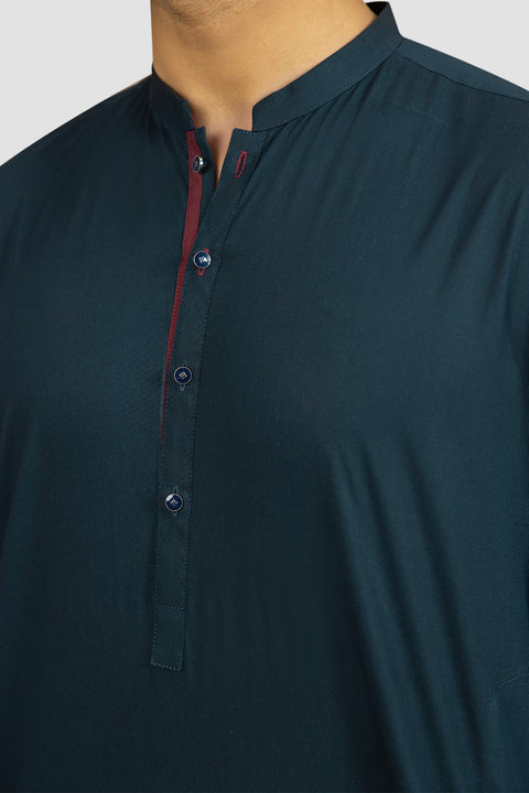 Burooj Man Navy Blue Fine Cotton Kurta Trouser