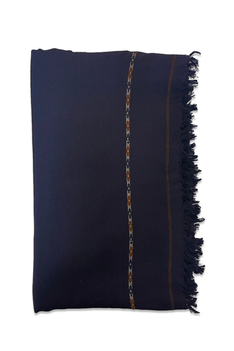Burooj Men's Navy Blue Premium Wool Blend Shawl