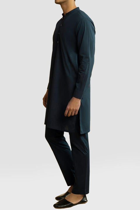 Burooj Man Navy Blue Fine Cotton Kurta Trouser