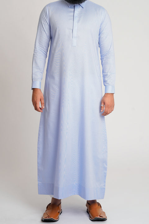 Burooj Men's Modern Sky Blue Thobe / Jubbah