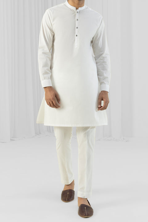 Burooj Man White Kurta Trouser S23 Slim Fit