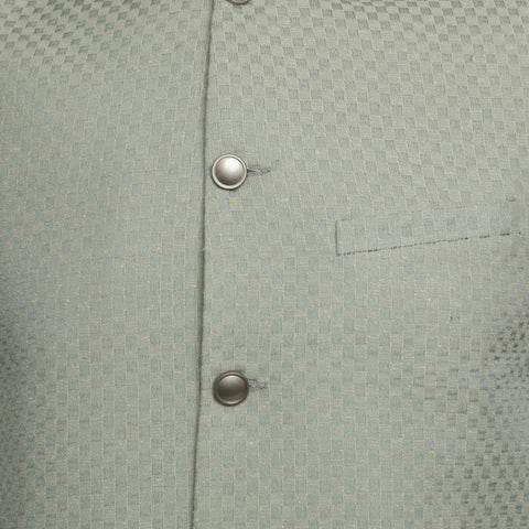 Burooj Men's Powder Green Karandi Men's Waistcoat