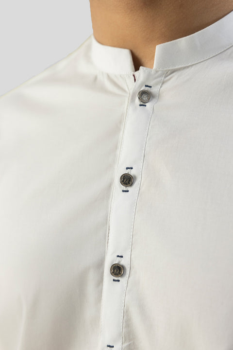 Burooj Man White Kurta Trouser S23 Slim Fit