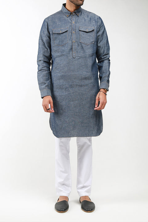 Burooj Man Denim  Kurta Trouser