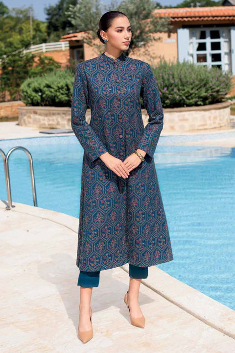 Bareeze Unstitched Blue Raabta Range L Karandi 3pc