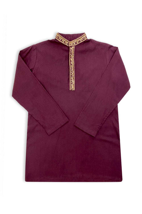 Boys Kids Burgundy Shalwar Kameez