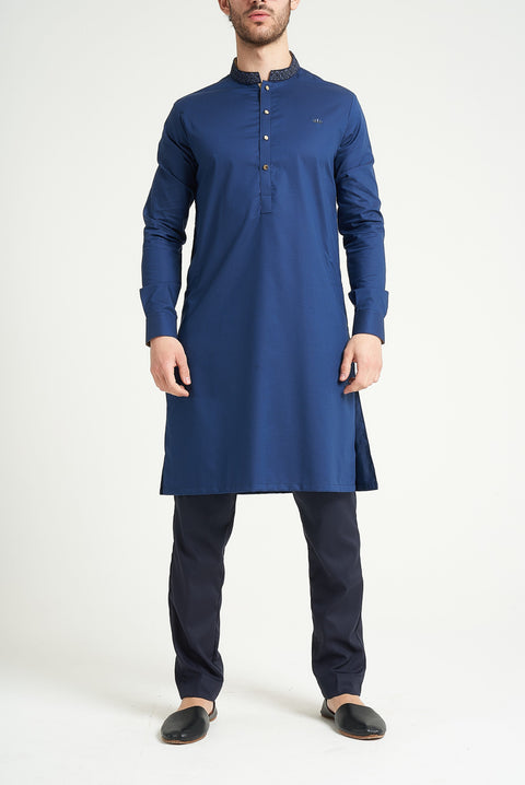 Burooj Man Blue Premium Azul Kurta Trouser Tailored Fit