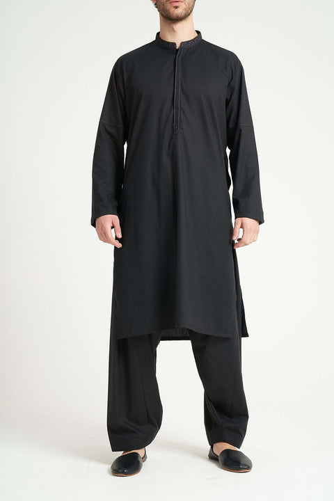 Burooj Man Black Ayudhiya Embroidered Shalwar Kameez