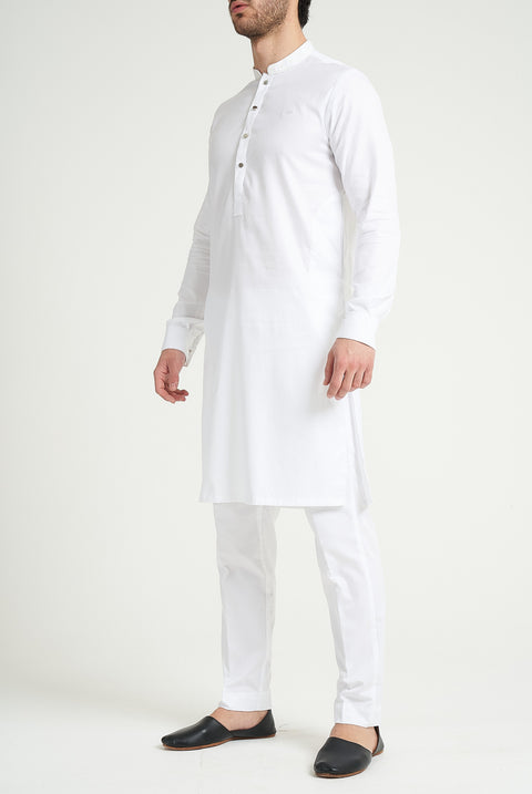 Burooj Man Premium Self Kurta Trouser Tailored Fit