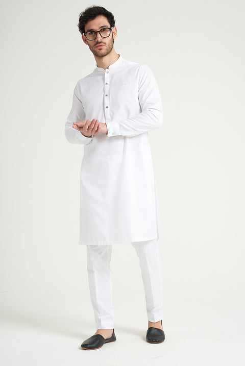 Burooj Man Premium Self Kurta Trouser Tailored Fit