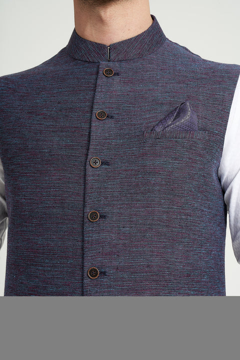 Burooj Man Viola Woven Slim Fit Men's Waistcoat