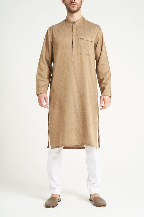 Burooj Man Golden Kurta Regular Fit