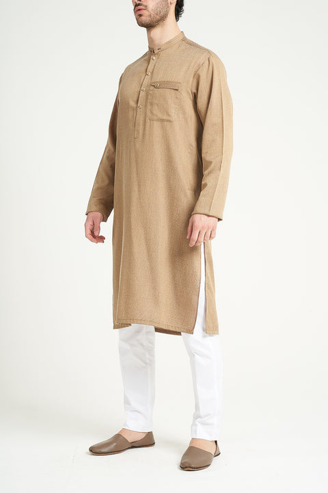 Burooj Man Golden Kurta Regular Fit