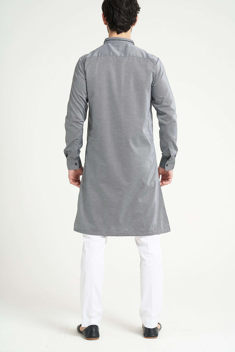 Burooj Man Grey Grigio Kurta Trouser