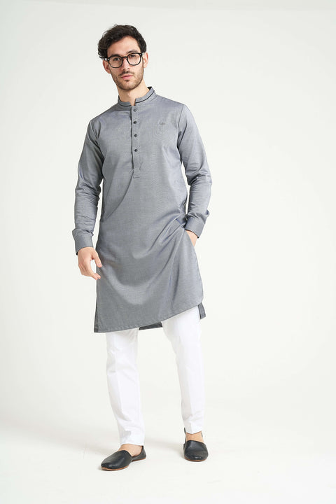 Burooj Man Grey Grigio Kurta Trouser