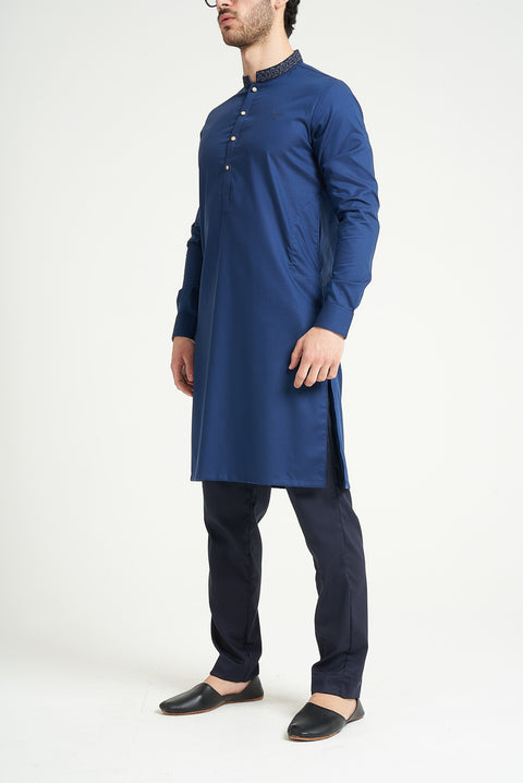 Burooj Man Blue Premium Azul Kurta Trouser Tailored Fit