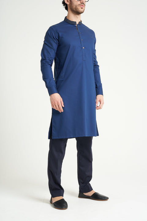 Burooj Man Blue Premium Azul Kurta Trouser Tailored Fit