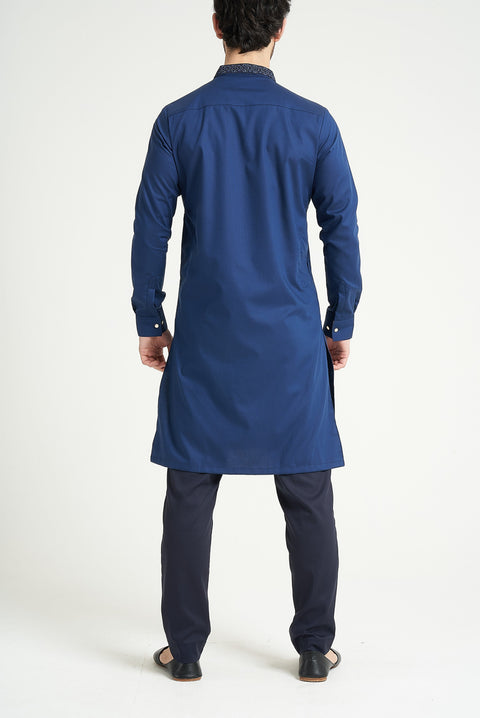 Burooj Man Blue Premium Azul Kurta Trouser Tailored Fit