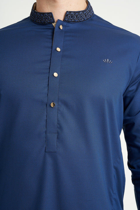 Burooj Man Blue Premium Azul Kurta Trouser Tailored Fit