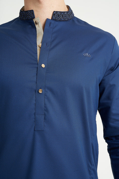Burooj Man Blue Premium Azul Kurta Trouser Tailored Fit