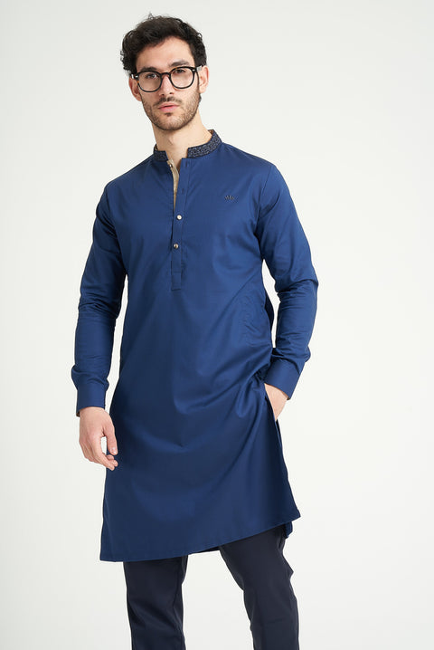 Burooj Man Blue Premium Azul Kurta Trouser Tailored Fit